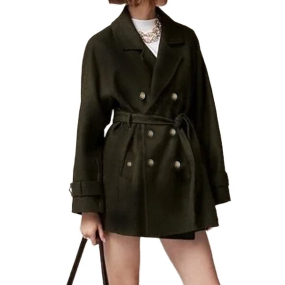 Nwt J Crew belted wool blend double breasted wrap coat - Picture 6 of 6